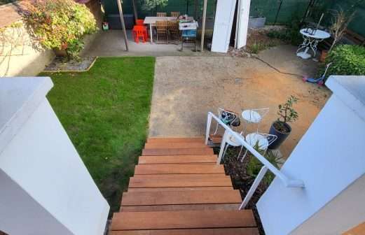 habillage des escaliers en lames bambou n'durance